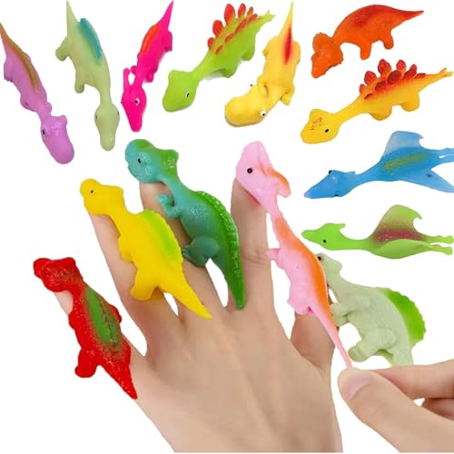 Slingshot Dinosaurier Finger Spielzeug Sticky, Interessante Sling Shot Dinosaurier Finger Spielzeug, Dinosaurier Finger Slingshot, Squishy Stretch Dinosaurier Spielzeug für Kinder (30pcs) von Generisch