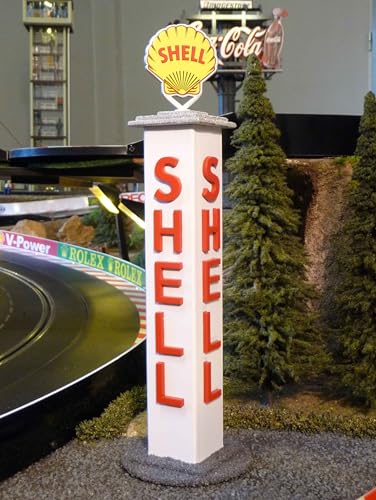 Slotcar Dekoration Shell Turm als Holz-Bausatz mit Buchstaben in 3D-Optik für Carrera DIGITAL von Generisch
