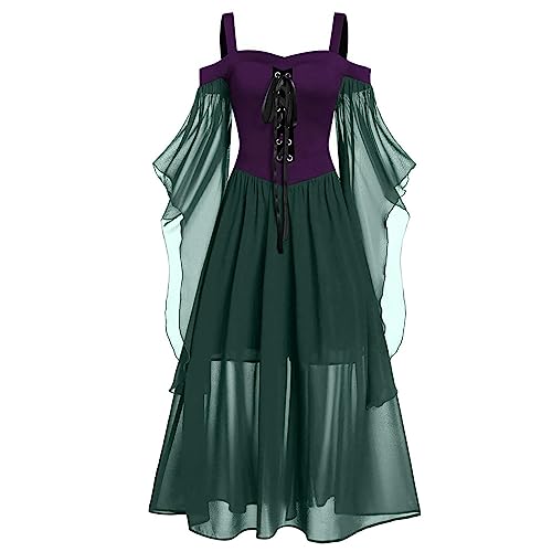 Slutty Outfit Blut Kürbis Clown für Braut Gothic Lolita Hexen Kostüm Damen Sensenmann Dämon Lustig Kleid Geist Dress Skelett Gothic Kleider Halloween Kostüm Damen Größe Xs XXL von Generisch