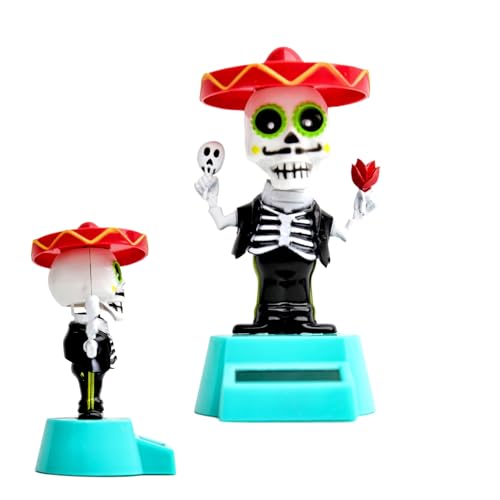 Solar Dancing Toy - Angetriebene Figuren, Tanz Dashboard -Ornamente | Nette Skelettpuppendekoration, Lustige Bobble -Figur, Mini -Spielzeugverzierung Für Autoschreiber -Home -Büro -Fensterbank von Generisch