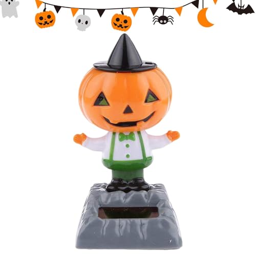 Solarbetriebenes Tanzendes Halloween-Spielzeug, Cartoon Solarbetriebenes Tanzspielzeug Mit Schüttelndem Kopf, Solartanzdekoration, Halloween-Ornamente Fürs Auto, Armaturenbrettspielzeug Fürs Auto von Generisch