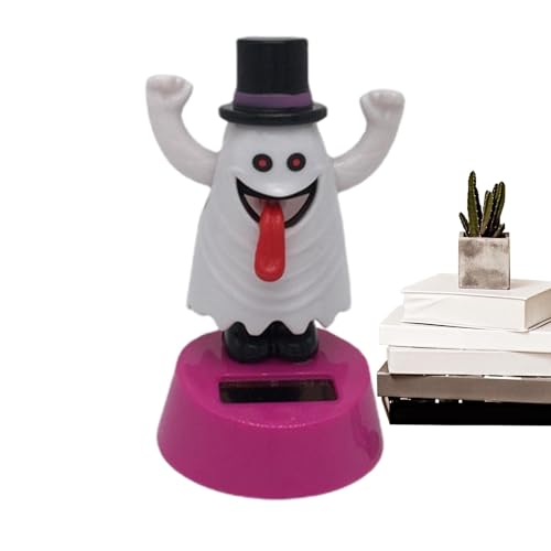 Solarbetriebenes Tanzendes Halloween-Spielzeug, Cartoon Solarbetriebenes Tanzspielzeug Mit Schüttelndem Kopf, Solartanzdekoration, Halloween-Ornamente Fürs Auto, Armaturenbrettspielzeug Fürs Auto von Generisch