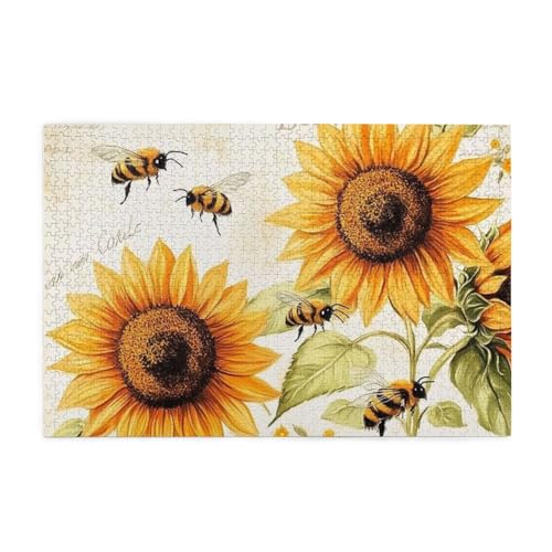 Sonnenblumenbiene 1000 Teile Puzzle für Erwachsene Holzpuzzles für Erwachsene Geschenke Wohnkultur Sonnenblumenbiene 1000 Teile Puzzle für Erwachsene Holzpuzzles für Erwachsene Geschenke Wohnkultur von Generisch