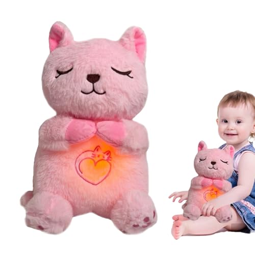 Sound Light Plush Toy - Schlafend Atmende Tierkumpel, Weicher Gefüllter Begleiter | Einstellbare Ausrüstung Kuschelig Für, Figur Mit Beruhigender Nachtnachtruhesteuerkomfort, Beruhigen von Generisch
