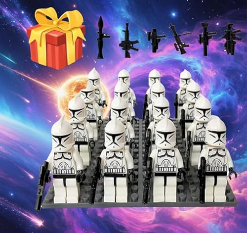 Space War Army Clone Soldier+689 Attack Transport Ship Kit,– Geschenk: Limited Edition gleiche Serie Charaktere - (16-PCS Klonkrieger) von Generisch
