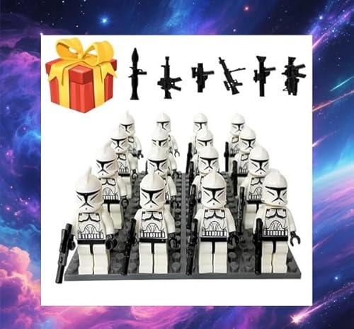 Space War Army Clone Soldier-16 PCS Klonkrieger, Baublock Action Puppet Armee Spielzeug, geeignet für Kinder im Alter von 6-12 Jahren(16-PCS Klonkrieger) von Generisch