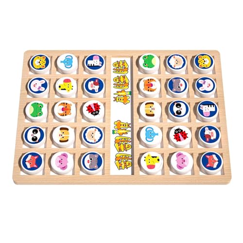 Speicherschachspiel, Schachspeicherspiel umdrehen | Animal Flipping Matching Chess Board,Hölzerne Tierpädagogik Spielzeugstrategie Puzzletätigkeit Aktivität für und Mädchen von Generisch