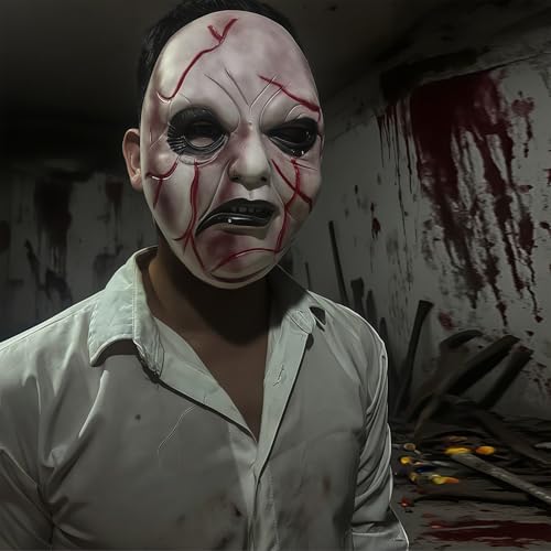 Spiel Charakter Cosplay Maske, Böse Goblin Elf Schädel Maske, Gruselige Orc Monster Halloween Helm, Karneval Party Kostüm Zubehör von Generisch