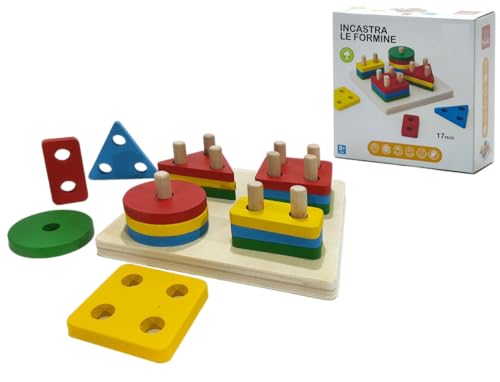 Spiel Formen aus Holz Geometrische Tafel Spiel Montessori Pädagogische Spielzeug Sortieren und Stapeln Holz Blöcke Anerkennung Formen und Farben Puzzle pädagogische Blöcke von Generisch