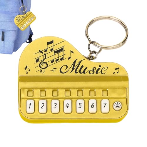 Spielbarer Klavierschlüsselkette - Mini Musical Toy, Light and Sound | Kreativer Fingerpiano Keyring für Kinder Anfänger Geschenk tragbares Mini -Keyboard -Musikinstrument Spielen Verwendung von Generisch