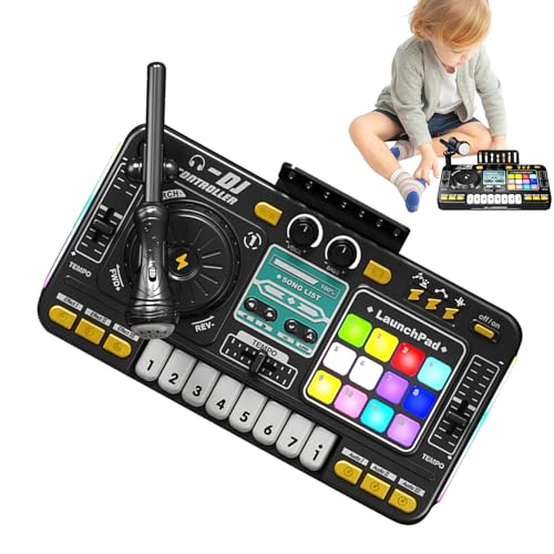 Spielbrett mit Mikrofon Tragbarer Tisch USB Aufladung mit Lichtern - Musikinstrument Digital Audio Spielzeug DJ Lernen Mixer Tastatur Spielbrett mit Mikrofon Tragbarer Tisch USB Aufladung mit Lichtern - Musikinstrument Digital Audio Spielzeug DJ Lernen Mixer Tastatur von Generisch