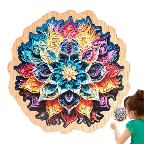 Spiele Einzigartiges Puzzle für Erwachsene - Holzpuzzle aus Blumenholz 74 Teile | Komplexe mentale Puzzlespiele, Puzzlespiele Spielzeug 5,12 x 5,12 Zoll Holz-Puzzle Tischdekoration für Familientreffen von Generisch