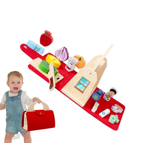 Spielen Sie Küchenset, Kochspielzeug,Holzkinder Kochspiel Küche Spielzeug | Tragbare vorgetäuschte Accessoires Interactive Food Early Education S für 3 Jahre alt+ Kinder Spielen Sie Küchenset, Kochspielzeug,Holzkinder Kochspiel Küche Spielzeug | Tragbare vorgetäuschte Accessoires Interactive Food Early Education S für 3 Jahre alt+ Kinder von Generisch