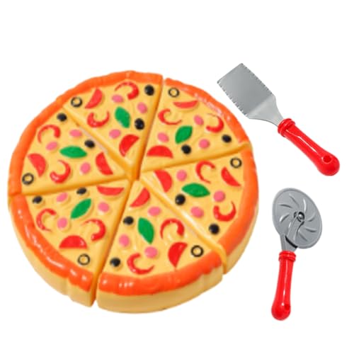 Spielen Sie Pizza Set für Kinder - Bildungsspielzeug Pizza Playset, Interactive Play Accessoires | Spielen Sie Kitchen Food Set, Vorschullernspiel, Rollenspielaktivitäten, lustige Pizzaspielzeug von Generisch
