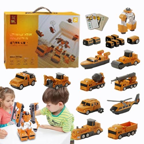 Spielfahrzeug-Set, Spielzeug mit verwandelnden Fahrzeugen,Magnetische Kinderfahrzeuge, zusammengebautes Konstruktionsspielzeug | Spielset Fahrzeuge zum Sammeln mit Aufbewahrungsbox für Jungen und Mädc von Generisch