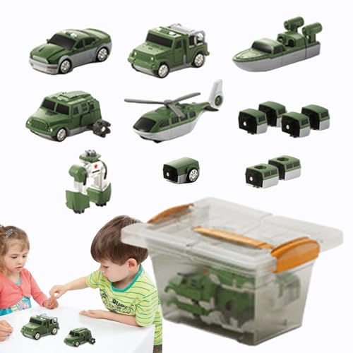 Spielfahrzeug-Set, Spielzeug mit verwandelnden Fahrzeugen - Magnetisches, verwandelndes Spielzeugfahrzeug für Kinder | Fahrzeugblöcke, Sammelfiguren für Kinder für Schlafsaal, Wohnzimmer von Generisch