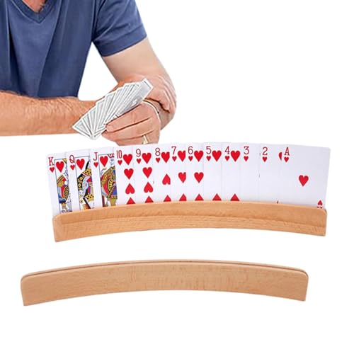 Spielkartenhalter aus Holz - Gebogener freihändiger Kartenständer Stabilität und Privatsphäre für Ihre Karten, da er über EIN gebogenes Design verfügt, das verhindert, DASS sie herunterfallen oder vo Spielkartenhalter aus Holz - Gebogener freihändiger Kartenständer Stabilität und Privatsphäre für Ihre Karten, da er über EIN gebogenes Design verfügt, das verhindert, DASS sie herunterfallen oder vo von Generisch