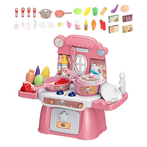 Spielküchen Spielzeug - Spielkochen Set Spielküchen Zubehör | 24 Teile Lernspielzeug Mit Licht Und Musik Für Kleinkinder Familien Kindergarten von Generisch