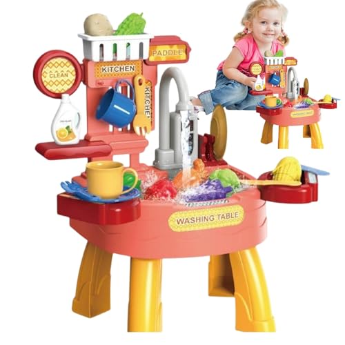 Spielküchenspüle, Spielzeugküchenspüle, Fließendes Wasser, Geschirr, Waschbecken, Spielzeug, Geschirrspüler, Geschirrspülspielzeug, multifunktionales Rollenspielset-Zubehör Spielküchenspüle, Spielzeugküchenspüle, Fließendes Wasser, Geschirr, Waschbecken, Spielzeug, Geschirrspüler, Geschirrspülspielzeug, multifunktionales Rollenspielset-Zubehör von Generisch