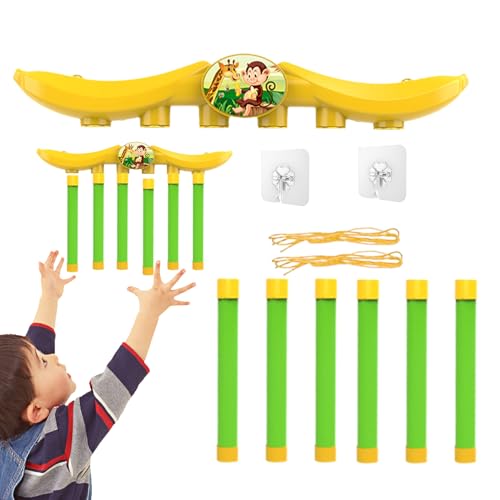 Spielspielzeug mit fallenden Stöcken, Hand-Augen-Koordinationstraining-Fangspiele Fallende Stöcke,Bananenförmiges Drop-Stick-Spiel, Aufmerksamkeitstrainingsspielzeug für Zuhause, Kindergarten von Generisch