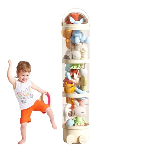Spielzeug-Aufbewahrungsröhre, 160 cm, Stofftier-Organizer, platzsparend, transparent, 4 Ebenen, Puppenhalter für Spielzimmer, Kinderzimmer, Schlafzimmer von Generisch