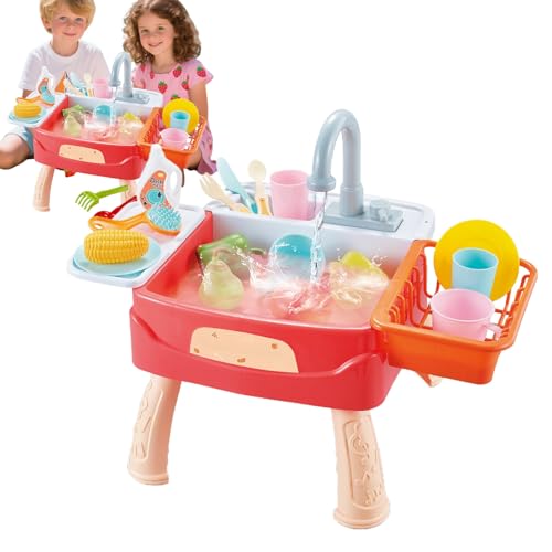 Spielzeug Waschbecken,Kinder Küchenspüle mit Wasser | Automatisches Wasserkreislauf System Rollenspielzeug, Lernspielzeug Für Vorschule Kindergarten Zuhause von Generisch
