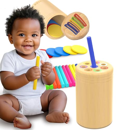 Spielzeug für Kinder, Holzspielzeug zum Farbsortieren und zur Förderung der Feinmotorik, sensorisches Zuordnungsspiel, sicher und Robust Montessori Spielzeug ab 1 Jahr Spielzeug für Kinder, Holzspielzeug zum Farbsortieren und zur Förderung der Feinmotorik, sensorisches Zuordnungsspiel, sicher und Robust Montessori Spielzeug ab 1 Jahr von Generisch