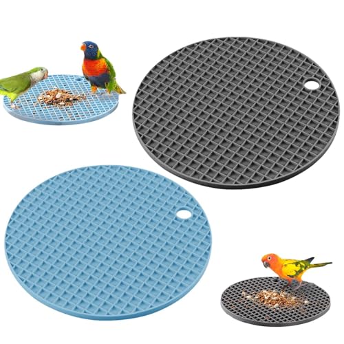Spielzeug für Vogelfutter Puzzle, langsame Futtermatte für Vögel, 2X Silikon Puzzlematte | Langsame Futtermatte für Vögel aus Silikon, für ga von Generisch