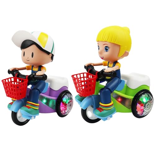 Spielzeugautos für Kinder | Cartoon Motorrad Fahrspaß - Mit Musik & Coole Drehfunktion 360° für Kleinkinder & Vorschulkinder Zuhause Schule Unterwegs Mädchen von Generisch