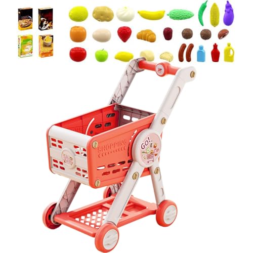Spielzeugeinkaufswagen - Kindertrolley -Spiel Für Das Spielen, Rollenspiele Mit Sortierzubehör, Bildungswagen Für , Babypuppenhaus, Mädchen, 1 Bis 3 Jahre, 17.64x11.02x21,26 Zoll von Generisch