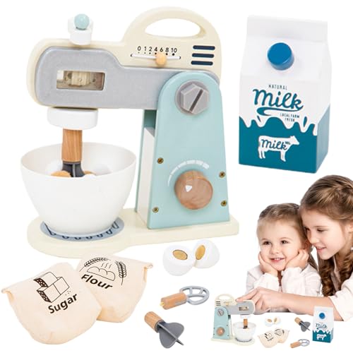 Spielzeugmixer, Kindermixer Spielzeug - Kochmixer Playset - Holzküchen-Spielset-Accessoires tun Spiel Spielzeug für Kleinkindmädchen Baby Kinder im Alter von 3 bis 5 Jahren Spielzeugmixer, Kindermixer Spielzeug - Kochmixer Playset - Holzküchen-Spielset-Accessoires tun Spiel Spielzeug für Kleinkindmädchen Baby Kinder im Alter von 3 bis 5 Jahren von Generisch
