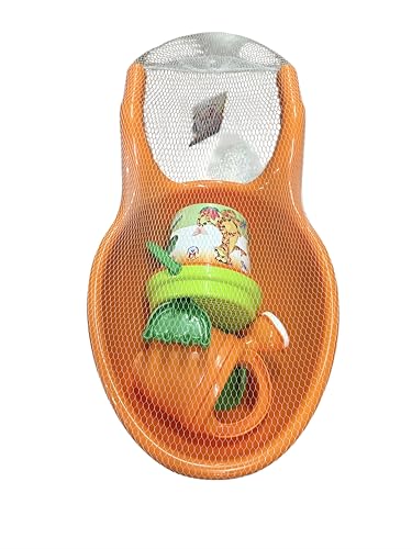 Spielzeugschubkarre für Kinder, Orange und Grün, mit großem Rad und Schutznetz Spielzeugschubkarre für Kinder, Orange und Grün, mit großem Rad und Schutznetz von Generisch