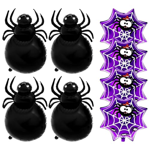 Spinnenballon für Halloween, Spinnennetz-Ballon-Set, gruselige Halloween-Ballons, schwarze Folienballons, Spinnenballons, Halloween-Dekorationsset für Halloween-Partys, Spukhaus Spinnenballon für Halloween, Spinnennetz-Ballon-Set, gruselige Halloween-Ballons, schwarze Folienballons, Spinnenballons, Halloween-Dekorationsset für Halloween-Partys, Spukhaus von Generisch