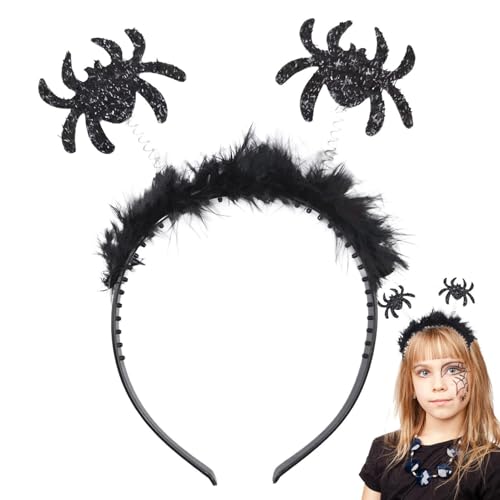 Spinnennetz Stirnband, Halloween-Kostümzubehör, Halloween Stirnbänder Spinne, Geisterkostüm Mädchen, großes elastisches Halloween-Kostümzubehör für Mottopartys von Generisch