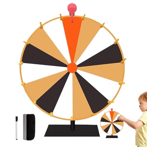 Spinner-Rad, buntes löschbares Preisrad, 10/15 Schlitze, Tisch-Preisrad mit Ständer, für Party, Pub, Messe, Karneval von Generisch