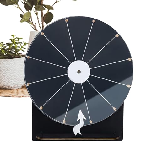 Spinner Wheel - 11 Zoll Holz -Trockener -Löschbrett für lustige Spiele, robuster Stand mit reibungsloser Rotation wiederverwendbarer Markerfunktion, Preisräder für Klassenzimmer, Familie, Veranstaltun von Generisch