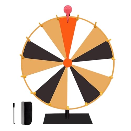 Spinningg Wheel – Preisrad | Buntes Roulette-Rad für Preise | Glücksrad für Preise | Tabletop Roulette Spinner of Fortune Spin the with Erase | 10/15 Slots Spiel von Generisch