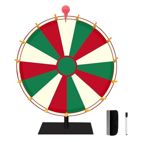 Spinningg Wheel – Preisrad | Buntes Roulette-Rad für Preise | Glücksrad für Preise | Tabletop Roulette Spinner of Fortune Spin the with Erase | 10/15 Slots Spiel von Generisch