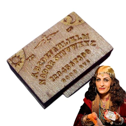 Spirit Board Spiel, Miniatur Ouija Spirit Brett Aus Holz Mit Planchette, Wahrsagewerkzeug mit Schublade für Wohnzimmer Festliche Feier Halloween Zuhause Familienfeier von Generisch