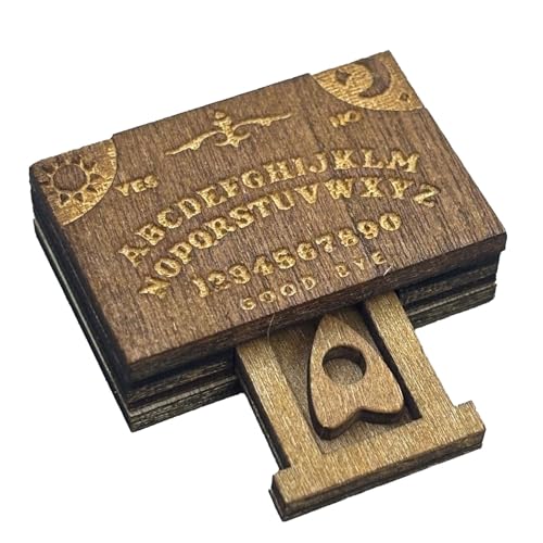 Spirituelle Miniaturtafel aus , Miniatur-Ouija-Brett, Halloween-Partyzubehör, kompaktes Design, stabile Materialien, 3,3 x 2,5 cm, ideal für Halloween-Partys von Generisch