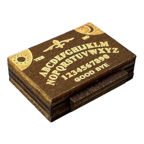 Spirituelles Miniatur-Board aus , Miniatur-Geistbrett, Planchette Ouija-Boarding, Holzkonstruktion, Planchette inklusive, 3,3 x 2,5 cm, für Zuhause, Familie, Freunde von Generisch