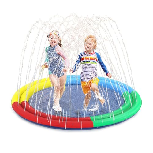 Splash Pad,Outdoor Wasserspielmatte Für Kinder | rutschfeste Wasserspielmatte Für Garten Camping Rasen Terrasse Hinterhof Spiele Splash Pad,Outdoor Wasserspielmatte Für Kinder | rutschfeste Wasserspielmatte Für Garten Camping Rasen Terrasse Hinterhof Spiele von Generisch