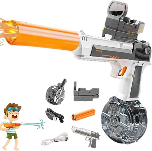 Splasher X Water Gun, 2025 New Electric Water Guns with Light Up, Range Motorized Water Gun with Interactive Lighting, Fire 28-32 FT Range, for Parties, Summer Outdoor Events (B-B) von Generisch
