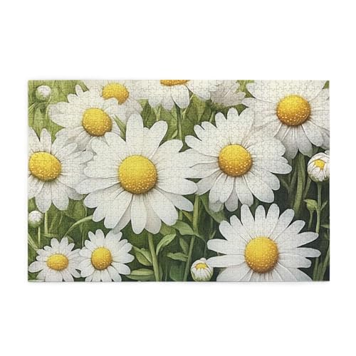 Spring Daisies And Flowers 1000 Piece Jigsaw Puzzles For Adults Wooden Puzzles For Adults Gifts Home Decor von Generisch
