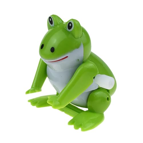 Springender Frosch Spielzeug - Grüner Frosch mit Uhrwerk, Nostalgisches Froschspielzeug für Kinder und Erwachsene | PVC Frosch, Aufziehspielzeug, Geschenk für Kinder und Lernfreude von Generisch