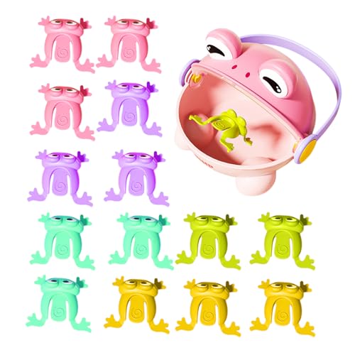 Springfrosch-Spielzeug für Kinder, Springfrosch-Spielzeug für Kinder - Lustiges Hüpfkrötenspielzeug für Mädchen mit Fingerdruck - Bag Fillers Kinderpuzzlespielzeug mit Aufbewahrungseimer für Jun von Generisch