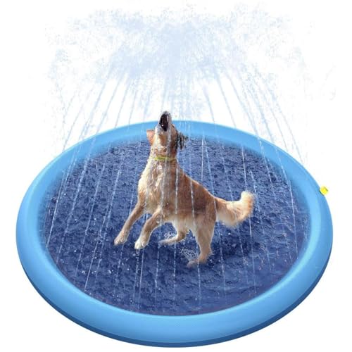 Sprinklermatte, Hundwassersprinkler | Anti-Schlupf-Hundepool,Verdickter und großes Pad, Outdoor -Spiel für Rasen Hinterhof, Sommerspielzeug für Kinder und Haustiere Sprinklermatte, Hundwassersprinkler | Anti-Schlupf-Hundepool,Verdickter und großes Pad, Outdoor -Spiel für Rasen Hinterhof, Sommerspielzeug für Kinder und Haustiere von Generisch