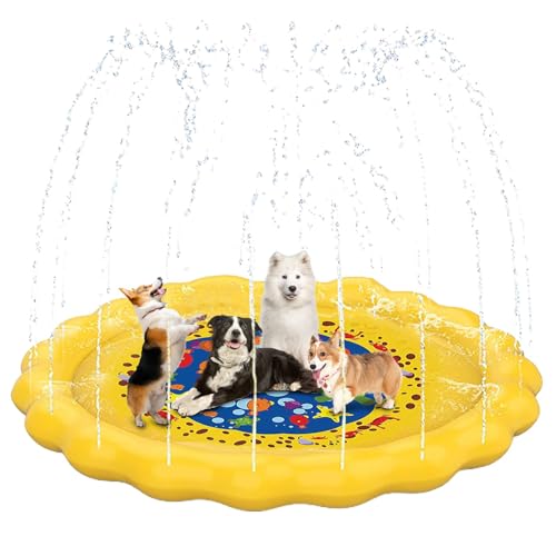Sprinklermatte für Haustiere - Rutschfester Hund Sprinkler Pad für Outdoor Spielen - Dickes Faltbares Sommerspielzeug für Hunde 67 Zoll Sprinklermatte für Haustiere - Rutschfester Hund Sprinkler Pad für Outdoor Spielen - Dickes Faltbares Sommerspielzeug für Hunde 67 Zoll von Generisch