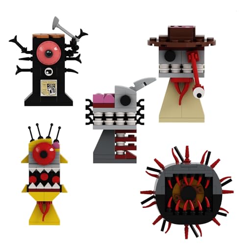 Sprunki Building Blocks Sets, Sprunki Toys, Fun Bot Normal Form, Monster Horror Game Action Figure Model Display and Collectible, Fun Building Bricks for Christmas (K (5 Stück)) von Generisch