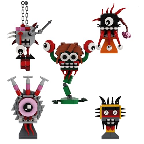 Sprunki Building Blocks Sets, Sprunki Toys, Fun Bot Normal Form, Monster Horror Game Action Figure Model Display and Collectible, Fun Building Bricks for Christmas (Z (5 Stück)) von Generisch